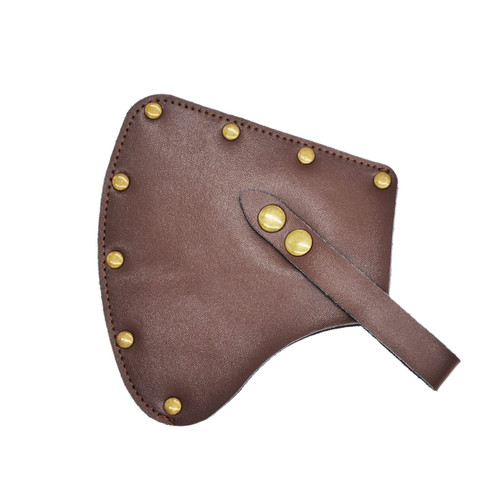 MOCOST Leather Axe Sheath Adjustable Hatchet Cover Protector Case Cover Camping Accessories Lumberjack Outdoors Work Essentials Rustic Leather Axe Hatchet Brown