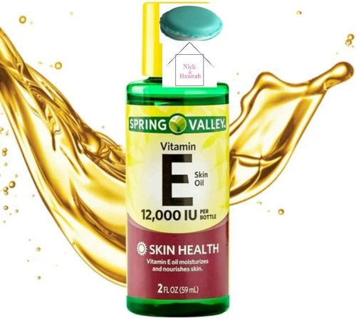 Spring Valley Vitamin E Oil with Keratin for Skin Health, 12000 IU, 2 fl oz + 1 Mini Pill Container (Style & Color Vary)