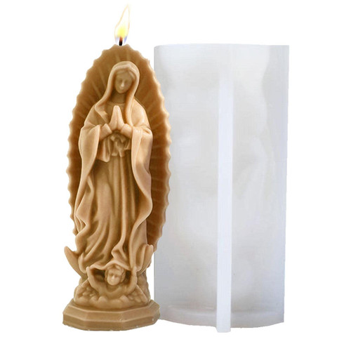 BIOTAT Candle Moulds Virgin Mary Candle Mold 3D Goddess Silicone Molds for Wax Candle Craft Angel Shaped Molds Used for DIY Homemade Gift Props