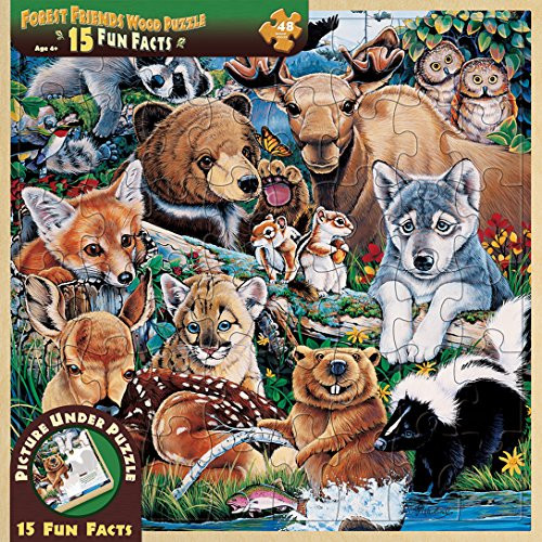 MasterPieces Wood Fun Facts of Forest Friends - 48 Piece Kids Puzzle