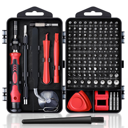 Precision Screwdriver Set, SHOWPIN 122 in 1 Computer Screwdriver Kit, Laptop Screwdriver Sets with 101 Magnetic Drill Bits, Electronics Tool Kit Compatible for Computer, Tablet, PC, iPhone, PS4 Repair