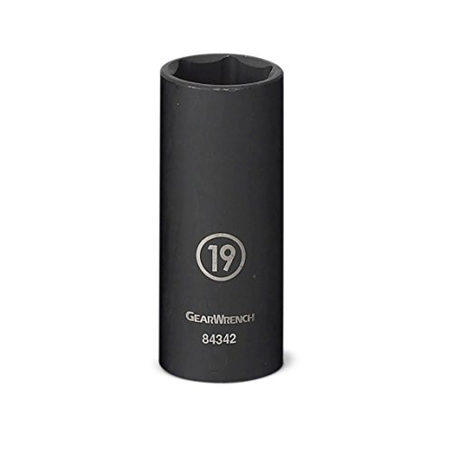 GearWrench 84335N 3/8" Drive 6 Point Deep Impact Metric Socket 12mm, Black