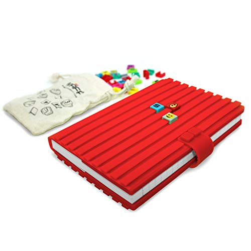 WAFF Spara Soft Silicone Cover Combo Personalized Notebook / Journal, Medium 5.75" x 4", Red