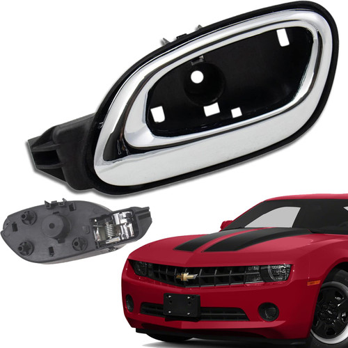 E-Vniko Front Left Interior Door Handle Chrome Compatible for Chevy Camaro 2010-2015 Replace Driver Side Inside Handle REPCV462120