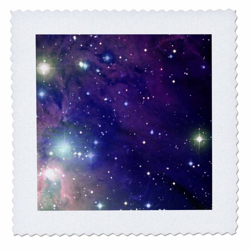 3dRose qs_112992_4 Cool Outer Space Stars and Planets Dark Blue Design-Science Fiction Sci-Fi Geek Astronomy Nerd-Quilt Square, 12 by 12-Inch