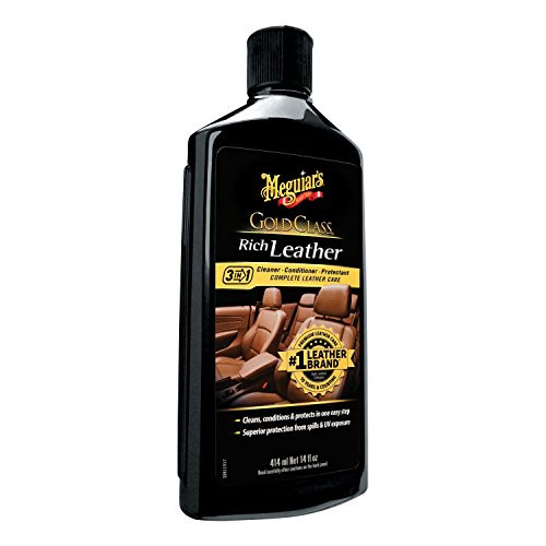 Meguiars Gold Class Rich Leather Lotion  Cleans, Conditions & Protects for Complete Care  G7214, 14 oz