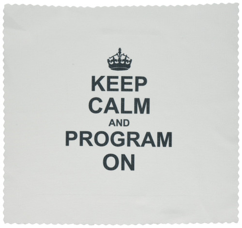 3dRose qs_157757_3 Keep Calm and Program on Carry on Programming Coding Programmer Job Gifts Fun Funny Humor Quilt Square, 8 by 8-Inch