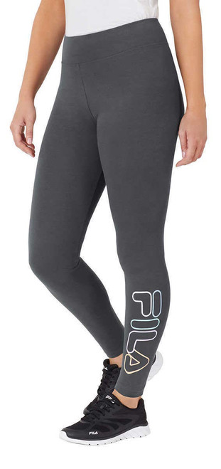 Fila Womens Cotton Leggings (Ebony, X-Small)