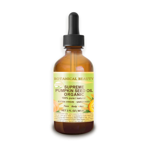 Botanical Beauty SUPREME ORGANIC PUMPKIN SEED OIL .100% Pure/EXTRA VIRGIN/UNREFINED/Natural/Undiluted Cold Pressed Carrier Oil for Skin, Hair, Lip and Nail Care. 2 Fl.oz.- 60 ml Botanical Beauty SUPREME ORGANIC PUMPKIN SEED OIL .100% Pure/EXTRA VIRGIN/UNREFINED/Natural/Undiluted Cold Pressed Carrier Oil for Skin, Hair, Lip and Nail Care. 2 Fl.oz.- 60 ml