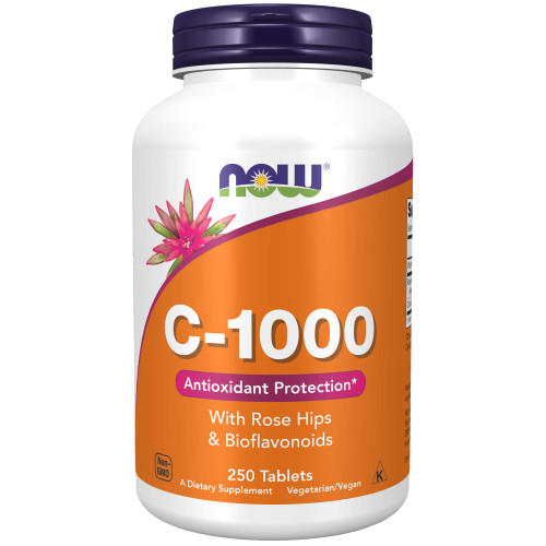 NOW Supplements, Vitamin C-1,000 with Rose Hips & Bioflavonoids, Antioxidant Protection*, 250 Tablets (Pack of 1) NOW Supplements, Vitamin C-1,000 with Rose Hips & Bioflavonoids, Antioxidant Protection*, 250 Tablets (Pack of 1)