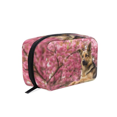 Unicey German Shepherd Dog Makeup Bags Portable Tote Cosmetics Bag Travel Cosmetic Organizer Toiletry Bag Make-up Cases for Women