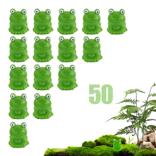 LAIKADI Mini Frogs Figurines, Green Frog Miniature Figurines, Tiny Cute Resin Frog Model, Fairy Garden Miniature Frog Moss Landscape, Mini Frog Garden Decor (50PCS Green)