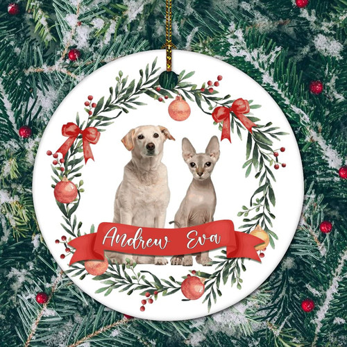 3in Custom Round Ceramic Xmas Ornament Keepsake Christmas Wreath Pet Dog Funny Two-Side Printed Porcelain Keepsake for New Year Christmas Trees Decoration First Xmas Ornament New Baby Gift 3in Custom Round Ceramic Xmas Ornament Keepsake Christmas Wreath Pet Dog Funny Two-Side Printed Porcelain Keepsake for New Year Christmas Trees Decoration First Xmas Ornament New Baby Gift
