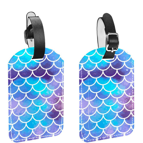 Luggage Tags for Suitcases Mermaid Scales Travel Bag Labels Suitcase Baggage Tags Identifier Luggage Tags 2 PCS