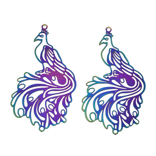 FASHEWELRY 50Pcs Stainless Steel Phoenix Filigree Charms Rainbow Etched Metal Embellishments for DIY Jewelry Making FASHEWELRY 50Pcs Stainless Steel Phoenix Filigree Charms Rainbow Etched Metal Embellishments for DIY Jewelry Making