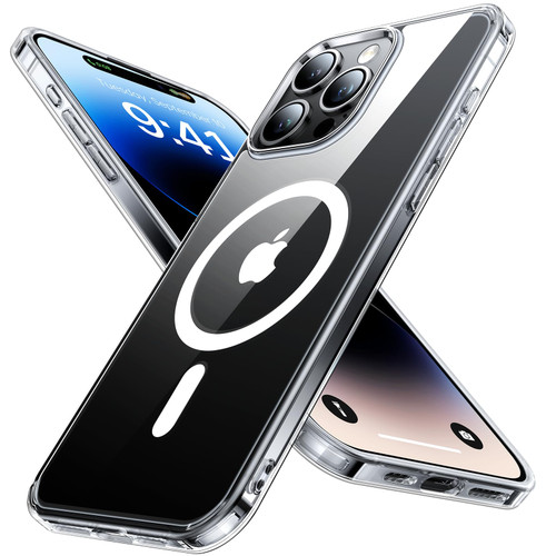 Aulofe Magnetic for iPhone 12 Pro Max Case, [Never Yellow] [Compatible with MagSafe] 10FT Military Drop Protection Shockproof Slim Fit Thin Hard Back Phone Case for iPhone 12 Pro Max, Crystal Clear