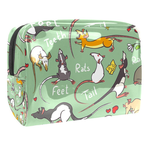 VBFOFBV Large Makeup Bag Zipper Pouch Waterproof Travel Cosmetic Organizer for Women and Girls, Cartoon Animal Mouse