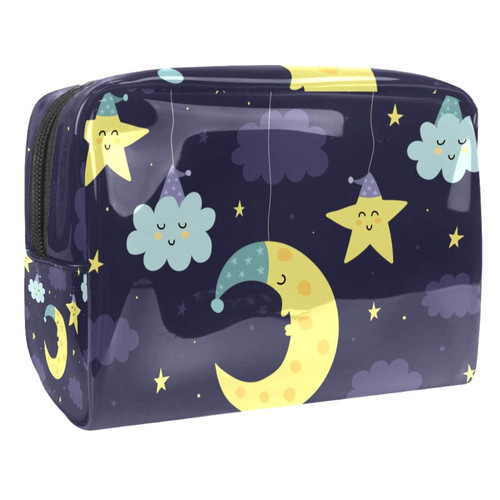 VBFOFBV Large Makeup Bag Zipper Pouch Waterproof Travel Cosmetic Organizer for Women and Girls, Good Night Cartoon Sky Moon Stars VBFOFBV Large Makeup Bag Zipper Pouch Waterproof Travel Cosmetic Organizer for Women and Girls, Good Night Cartoon Sky Moon Stars