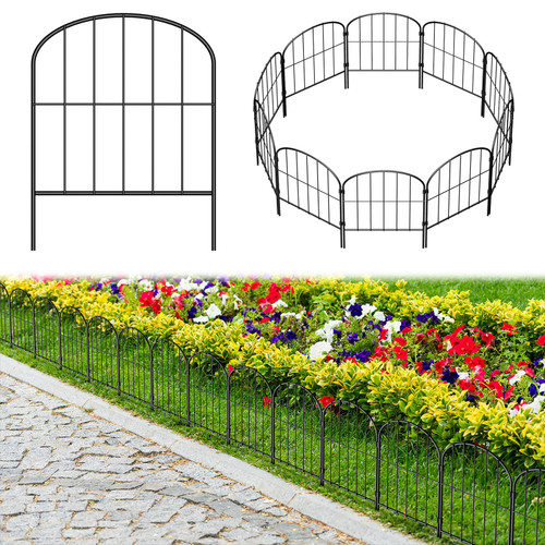 DAMEING Decorative Garden Fence 10 Panels 16.5in (H) x 10.5ft (L) Border Animal Barrier, Rustproof Metal Wire Landscape Wire Edge Flower Bed Fencing for Patio Yard Outdoor Decor, Arch DAMEING Decorative Garden Fence 10 Panels 16.5in (H) x 10.5ft (L) Border Animal Barrier, Rustproof Metal Wire Landscape Wire Edge Flower Bed Fencing for Patio Yard Outdoor Decor, Arch