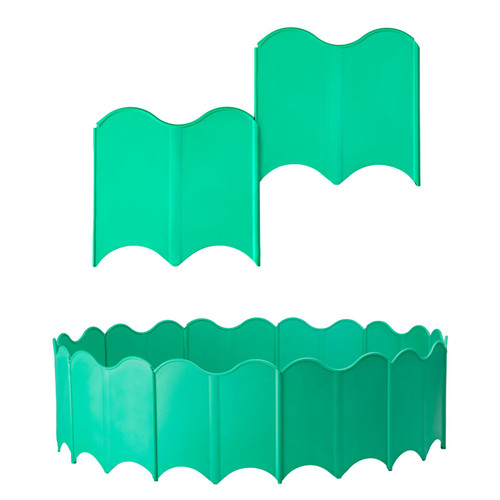 JULMAI Garden Edging Border, 20Pcs Interlocking Landscape Border Edging 6"X6", Plastic Garden Fence Border, Flexible No Dig Edging for Landscaping, Lawn Edging, Decorative Fence for Flower Bed, Green