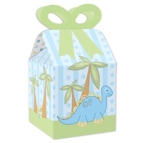 Big Dot of Happiness Baby Boy Dinosaur - Square Favor Gift Boxes - Baby Shower or Birthday Party Bow Boxes - Set of 12 Big Dot of Happiness Baby Boy Dinosaur - Square Favor Gift Boxes - Baby Shower or Birthday Party Bow Boxes - Set of 12