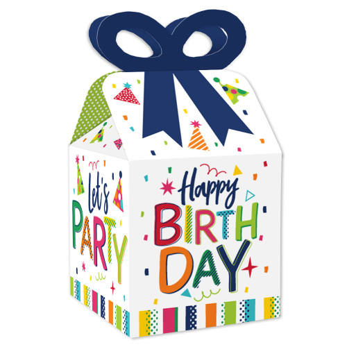 Big Dot of Happiness Cheerful Happy Birthday - Square Favor Gift Boxes - Colorful Birthday Party Bow Boxes - Set of 12 Big Dot of Happiness Cheerful Happy Birthday - Square Favor Gift Boxes - Colorful Birthday Party Bow Boxes - Set of 12