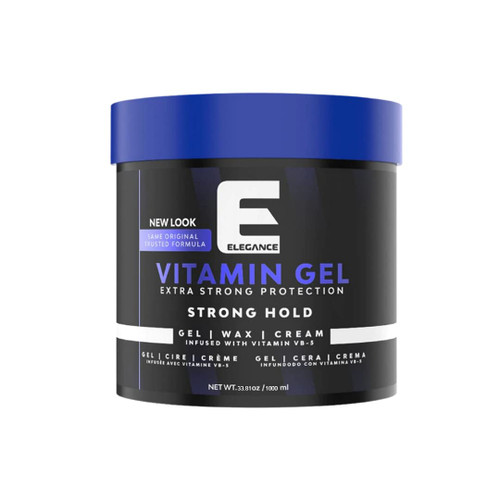 E Elegance Vitamin Pro-VB5 Hair Styling Gel Strong Hold 33.81 Oz