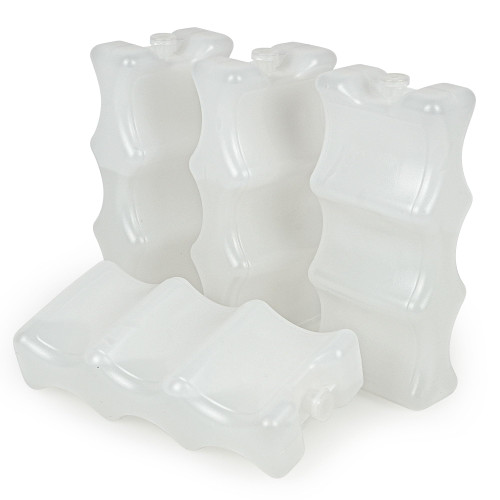 LotFancy Ice Packs for Coolers, Breastmilk Bottle Storage, Lunch Box, Insulated Bags, 4 Contoured Freezer Packs, Long Lasting Reusable Cool Packs for Canned Beer Soda, Camping Beach Picnic