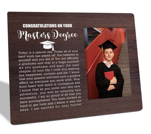 Graduation Gifts Picture Frame, Tabletop Picture Frame Plaque Gift, Congrats to Master Degree Graduate, Best Present for Saying Congratulation to Master Degree Grad, MD Graduating Celebration Present