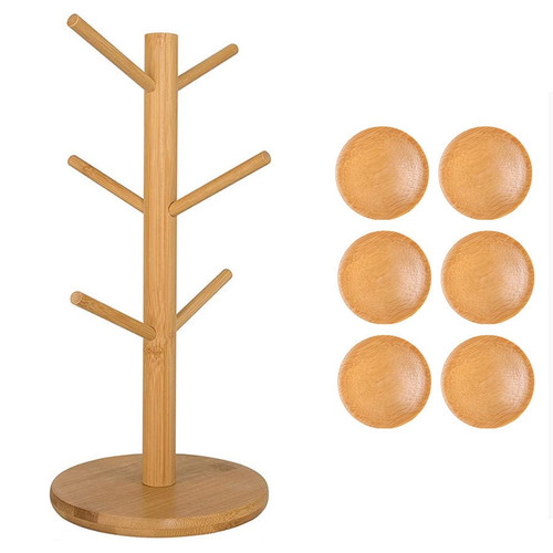 Coffee Mug Holder Tree, Mug Hanger Stand, Coffee Cup Holder with 6 Hooks Removable, Bamboo Coffee Mug Holder for Counter, Coffee Bar Accessories, Coffee Cup Organizer Station (with 6 Coasters) Coffee Mug Holder Tree, Mug Hanger Stand, Coffee Cup Holder with 6 Hooks Removable, Bamboo Coffee Mug Holder for Counter, Coffee Bar Accessories, Coffee Cup Organizer Station (with 6 Coasters)