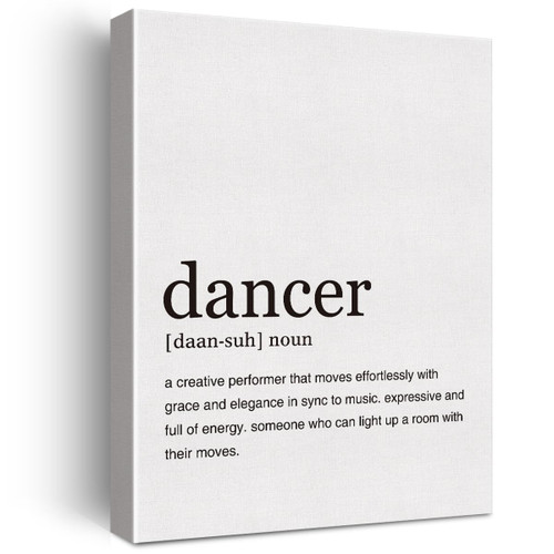 GTGIC Dancer Definition Print Canvas Wall Art Home Office Decor Modern Quote Painting 12x15 Canvas Poster Framed Ready to Hang Dancer Artwork