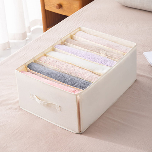Large Wardrobe Clothes Drawer Organizer, Upgraded PP Board Foldable Drawers Organizer for Clothes, 7 Grids Washable Compartment Clothing Closet Organizer for Jeans,Pants,T-Shirts,Leggings,Dresses