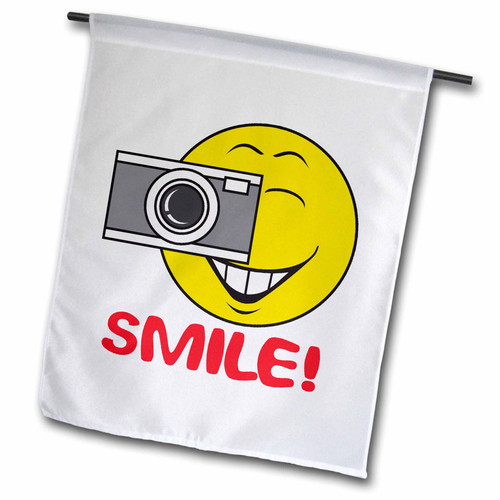 3dRose fl_103791_1 Sunshine Smiley Face Garden Flag, 12 by 18-Inch