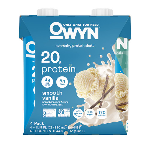 OWYN 100% Vegan Plant-Based Protein Shakes | Smooth Vanilla, 11.15 Fl Oz (Pack of 4) | Dairy-Free, Gluten-Free, Soy-Free, Tree Nut-Free, Egg-Free, Allergy-Free, Vegetarian OWYN 100% Vegan Plant-Based Protein Shakes | Smooth Vanilla, 11.15 Fl Oz (Pack of 4) | Dairy-Free, Gluten-Free, Soy-Free, Tree Nut-Free, Egg-Free, Allergy-Free, Vegetarian