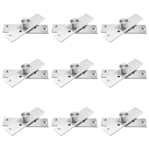 8Pcs 360 Degree Door Pivot Hinge Center Pivot Hinges with Fixing Screws Stainless Steel 360 Degree Rotation Hidden Door Pivot Hinges for Swinging Doors Cabinet Doors