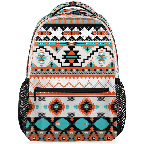 Backpack Tribal Ethnic Aztec Geometric Laptop Computer Backpacks Waterproof College School Bookbag Casual Travel Hiking Camping Daypack for Women Men