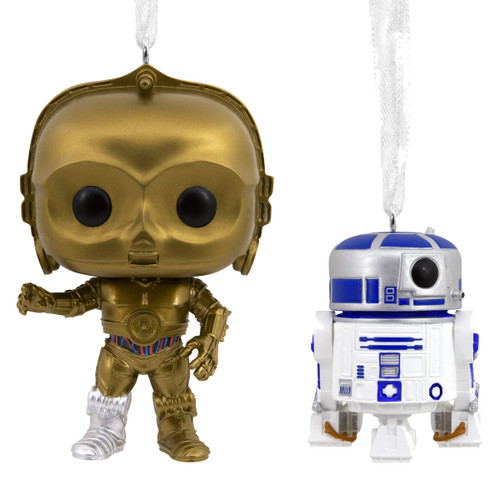 Hallmark Star Wars Ornaments (C-3PO and R2-D2 Funko POP!, Set of 2) - Limited Chase Gold Variants