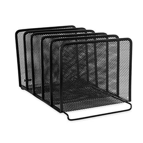 Rolodex Mesh Collection Stacking Sorter, 5-Section, Black (22141)