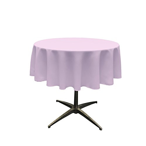 LA Linen Polyester Poplin Tablecloth 51-Inch Round, Lilac