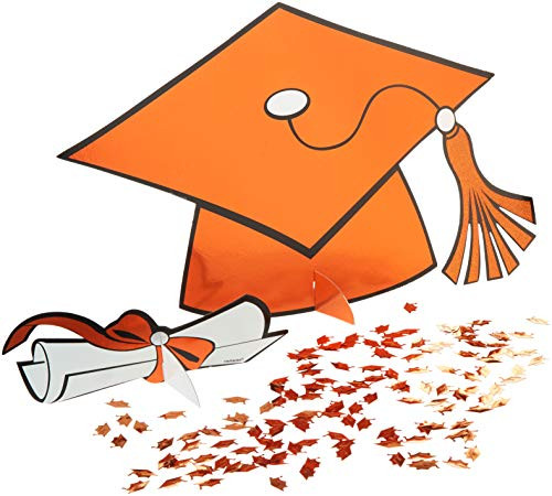 Amscan 240211.05 Graduation Kit Table Decoration, Multi Sizes, Orange