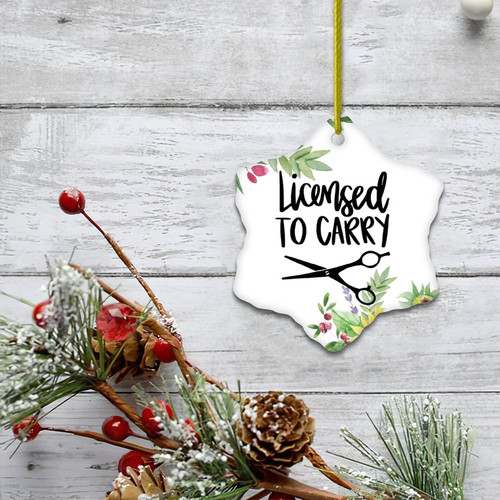 Round Christmas Ornaments Hairdresser, Hair, Salon Quote, Hair Tools Ceramic Xmas Souvenir, Christmas Tree Ornament Home Decorations, Keepsake, qo8h6jx9frjc, 3 Inch, White-hexagon