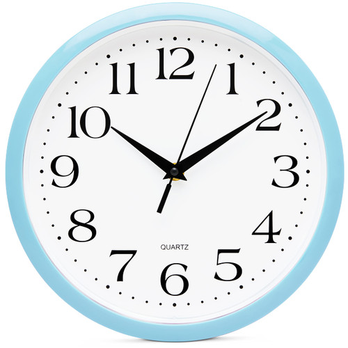 Bernhard Products Light Blue Wall Clock Silent Non Ticking - 12 Inch Quality Quartz Battery Operated Round Easy to Read Home/Kitchen/Office/Classroom/School Clock Bernhard Products Light Blue Wall Clock Silent Non Ticking - 12 Inch Quality Quartz Battery Operated Round Easy to Read Home/Kitchen/Office/Classroom/School Clock