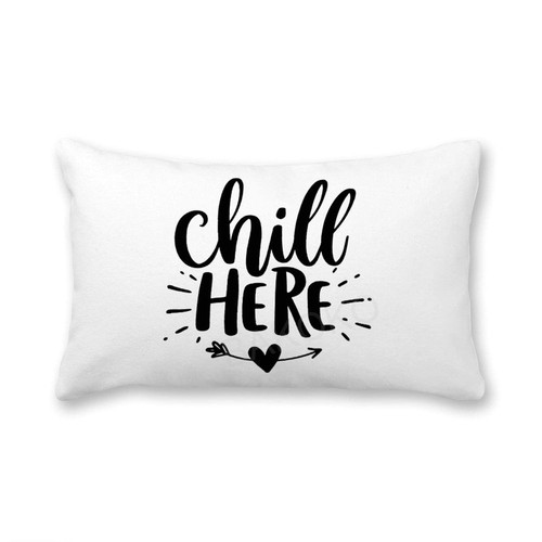 by Unbranded Cotton Canvas Lumbar Pillow Cover Chill Here Pillowcase Farmhouse Decor Pillow Covers Inspirational Quote Pillow Case with Hidden Zipper Housewarming Gift 12x16 Inch