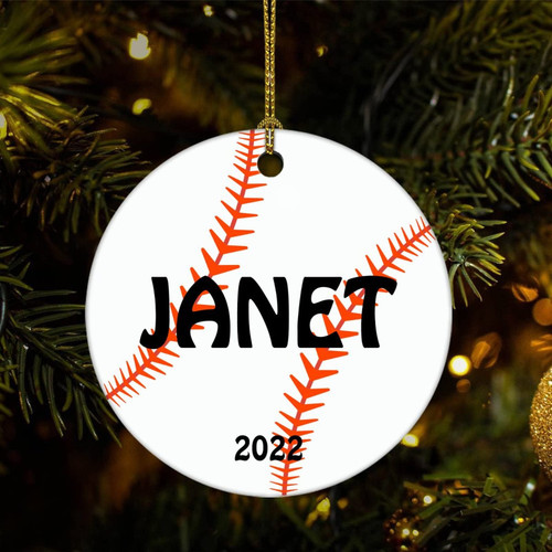 Christmas Tree Ornaments Ball Sports Ball Lover Custom Name Christmas Ornament Keepsake Hanging Ornament Home Decor Hanging Pendants Round Ceramic Xmas Ornaments, Customizable Ornaments