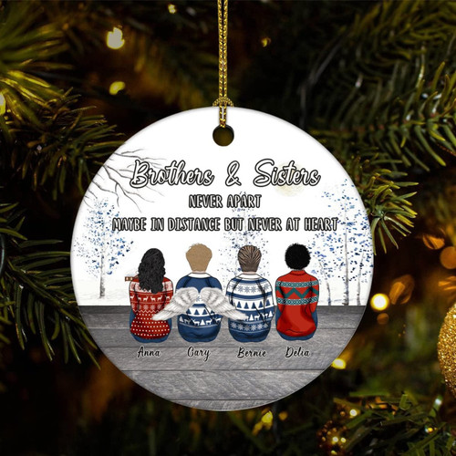 Christmas Tree Ornaments Custom Name Memorial Families Deceased Christmas Ornament Keepsake Hanging Ornament Home Decor Hanging Pendants Round Ceramic Xmas Ornaments, Christmas Theme