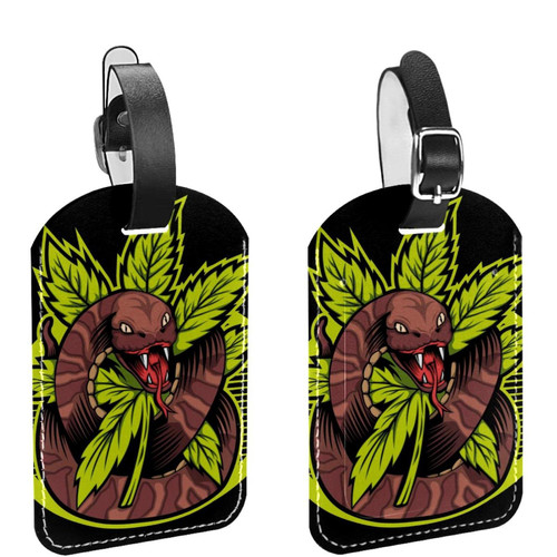 2Pcs Luggage Tags Snake, Baggage Bag Tags with Durable Strap, Privacy Cover Name ID Identifier Label for Suitcase Travel Bag
