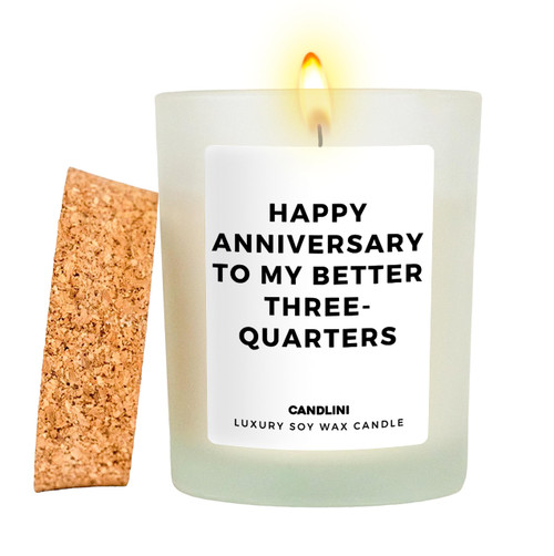 Happy Anniversary Candle | Luxury Candle Soy Wax Vanilla Blend | Unique Funny Gift for Husband, Wife, Boyfriend, Girlfriend | Gift Box Included