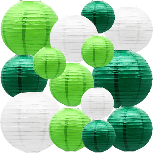 Round Chinese Paper Lanterns Decorative 14pcs Wedding Birthday Party Valentine's Day Baby Showers Decoration violetRound Green