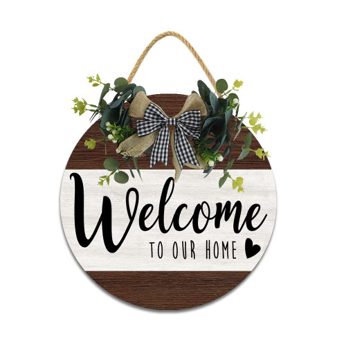 Welcome Sign Front Door Decor 12x12In Welcome to Our Home Sign,Round Rustic Wood Sign,for Front Door Welcome Wreath for Outside Farmhouse Porch Wall Window Decoration Welcome Sign Front Door Decor 12x12In Welcome to Our Home Sign,Round Rustic Wood Sign,for Front Door Welcome Wreath for Outside Farmhouse Porch Wall Window Decoration