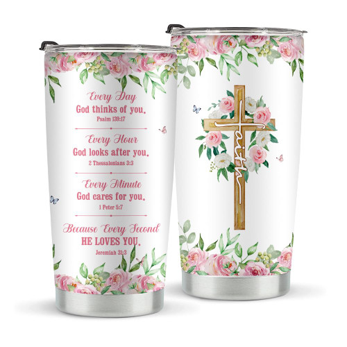 Christian Gifts for Women, Religious Gifts for Women, Inspirational Gifts with Bible Verse God, Mothers Day, Birthday Gifts for Her, Best Friend, Sister, Coworker, Mom - 20oz Faith God Tumbler